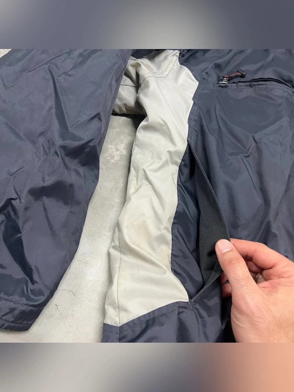 Vintage Nike Reversible Jacket Men's L Blue Fleece Windbreaker Full Zip 000 Y2K